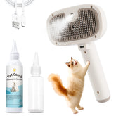 BKUSX cat steam brush front-angle view for quick indoor grooming.