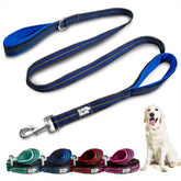 Black Rhino heavy duty leash with 5ft dual handles for easy control on daily walks.