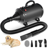Blanlody high velocity dog dryer demonstrates powerful motor for quick grooming.