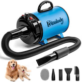 Blanlody high velocity dog hair dryer front view blue for quick, efficient home grooming.