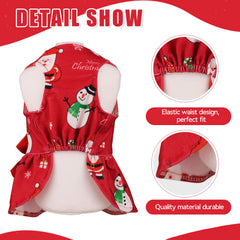 Blaoicni dog Christmas dress elastic waist ensures a comfy, easy fit for varied small-dog bodies.