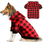 Blaoicni plaid dog hoodie front view shows cozy warmth for chilly walks