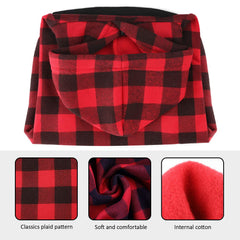 Blaoicni plaid dog hoodie leash-hole design enables quick walks.