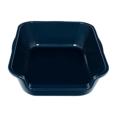 Blaucasa low-entry dog litter box side view illustrating easy access