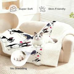 BlessLiving Boston Terrier Blanket 60x80 spread for shared warmth