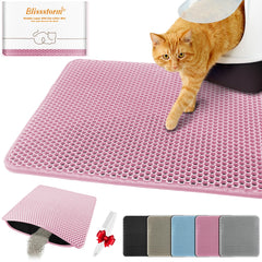 BlissStorm waterproof litter mat with double-layer design for quick litter separation.