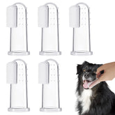 BLMHTWO dog finger toothbrush pack-front demonstrates a five-piece set for easy pet dental care.