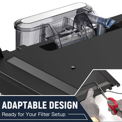 Blosail hood fits 24-inch framed tanks with easy connector options.