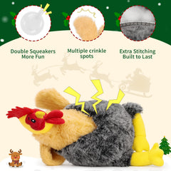 BluBrk chicken-toy-with-crinkle-paper adds sensory excitement during supervised play