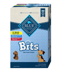 Blue Buffalo Blue Bits soft-moist treats pour into hand for quick rewards