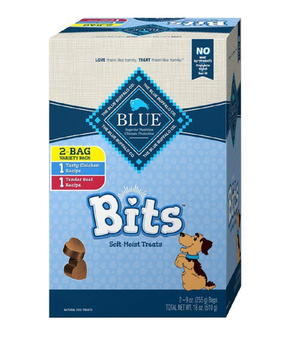 Blue Buffalo Blue Bits soft-moist treats variety-pack bags for training rewards