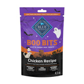Blue Buffalo Boo Bits bag close-up showing packaging and real chicken