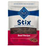 Blue Buffalo Stix Beef Recipe front packaging shows wholesome rewards for daily training