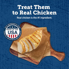 Blue Buffalo True Chews Jerky Cuts USA-made treats showcase natural ingredients.