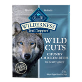 Blue Buffalo Wilderness Trail Toppers chicken bites in gravy closeup enhance dry meals with flavor