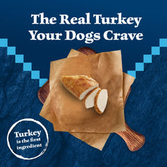 Blue Buffalo Wilderness Trail Treats grain-free dog treat highlights protein-rich recipe