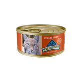 Blue Buffalo Wilderness turkey pate can front shows real turkey energy for active adult cats.