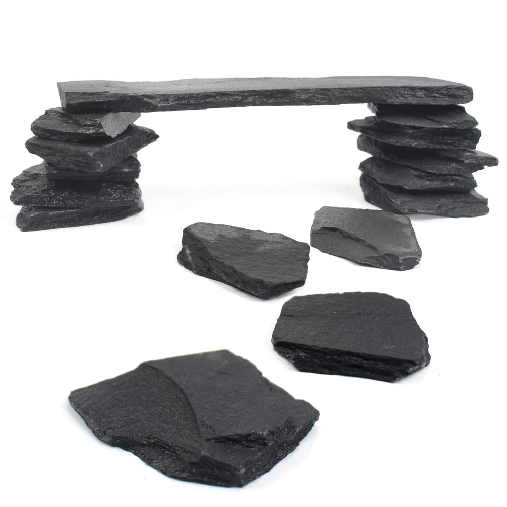 BLUE HANDCART natural slate 8-inch piece shown for dramatic aquascapes and natural features.