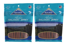 Blue Ridge Naturals Alaskan Salmon Jerky front shows omega-rich treats for healthy coat