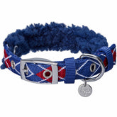 Blueberry Pet padded collar in royal blue argyle for small dogs with comfortable padding