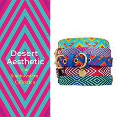 Blueberry Pet green tribal collar front view with adjustable fit for small dogs