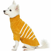 Blueberry Pet suéter chenille rayas mostaza espalda de 30 cm perfecto para días fríos