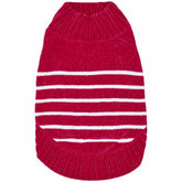 Blueberry Pet suéter chenille rosa rayas para paseos diarios cálidos