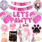 Bluegogo dog bandana pink for stylish birthday photos and festive wear