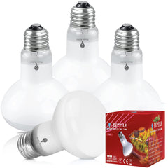 Bluex Bulbs 100W Basking Light packaging shows four-pack value for reptile heat.