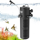 BlueYu aquarium filter front view shows compact 4-in-1 design for clear water.