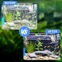 BlueYu floating design aquarium cleaner sits on water surface for easy retrieval
