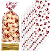 Blulu dog treat bags paw pattern package front showing festive packaging.
