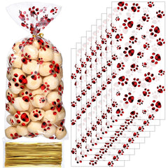 Blulu dog treat bags paw pattern package front showing festive packaging.