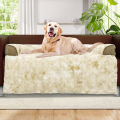 blunique calming dog couch bed 45x37 in tie-dye khaki cushions sofa for relaxed evenings