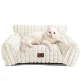 blunique Cat Bed faux rabbit fur close-up highlights plush softness for cozy naps.