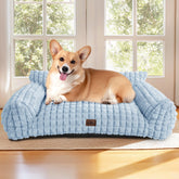 blunique dog couch bed 3D diamond fur close-up emphasizes cozy lounging.