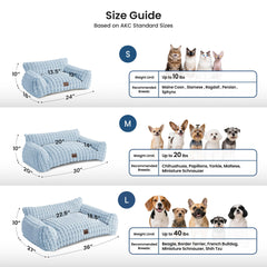 blunique dog couch bed light blue cover close-up highlights washable fabric.