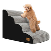 blunique dog stairs small dogs four-step curved design eases bed access