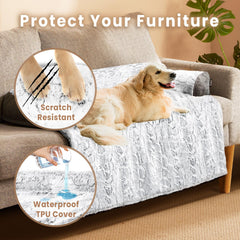 blunique Faux Fur Memory Foam dog bed showing plush texture for naps