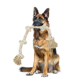Bmag dog rope toy 5 knots closeup highlights durable cotton fibers for aggressive chewers