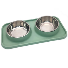 BNOSDM double dog bowls stainless steel set for tidy feeding and easy cleanup