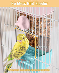 BNOSDM no mess bird feeder refill action blue, lid opens for quick topping