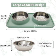 BNOSDM non-slip plastic mat keeps bowls steady and minimizes spills