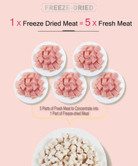BNYEE freeze-dried chicken cubes closeup showing high-protein snack