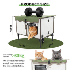 BNZ indestructible heated cat house heater-in-action demonstrates warmth for outdoor cats.
