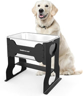 Bobbie & Laxi elevated dog water bowl stand providing stability for spill-free feeding