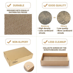 BobBros XL cat scratcher double-sided boards back view highlights versatile use for different cats.