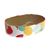 BobbyPet Cat Scratcher Lounge Bed, oval front view showing ergonomic curve for comfortable stretch