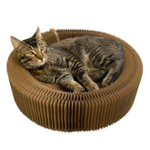 BobbyPet cat scratcher lounge round folded for easy transport.