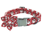 Bobo Rainbow dog collar Santa Claus print for festive strolls with secure buckle.